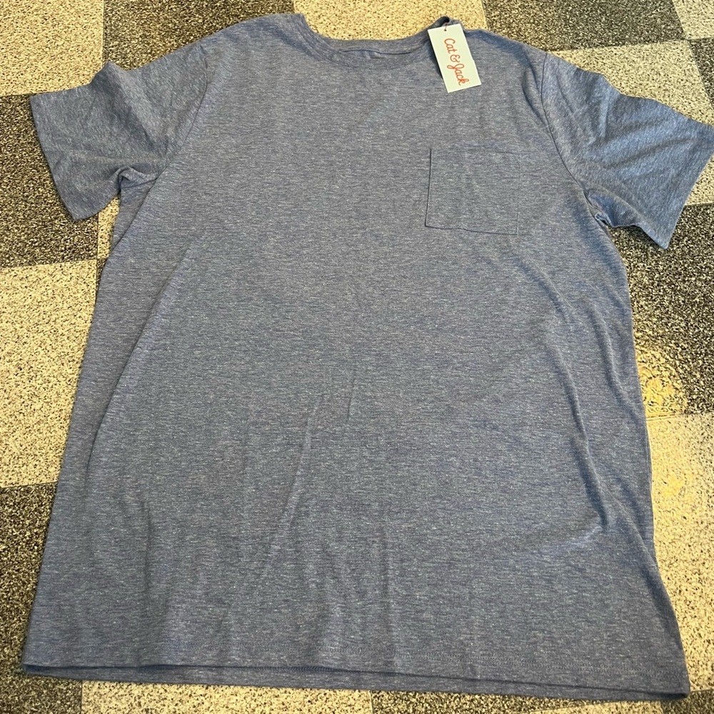 NWT Cat & Jack Blue Short Sleeve Pocket Tee- XXL